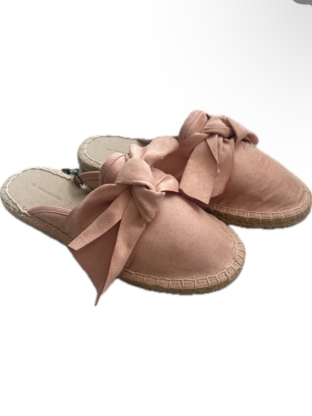 🆕 C&A Women Collection Sz 6-6.5 Pink Bow Mules Espadrilles